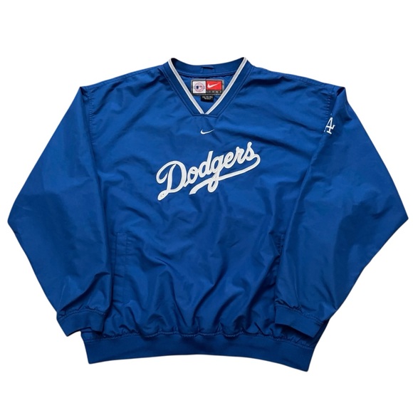 Nike Team MLB Los Angeles Dodgers Pullover Windbreaker Mens 2XL Blue Vintage